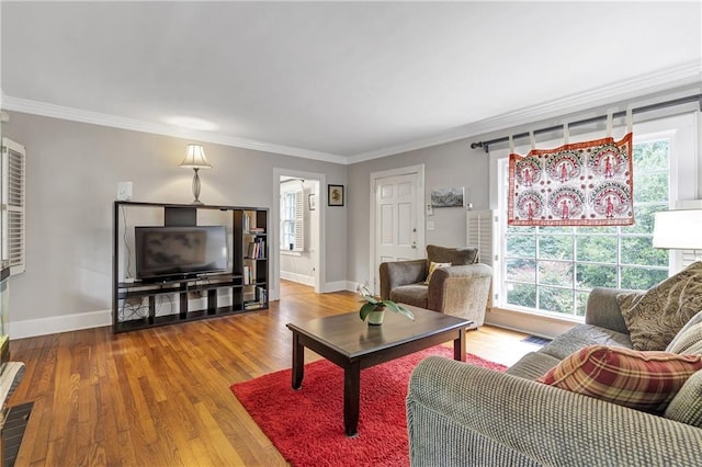 1908 E Roxboro Rd NE, Atlanta, GA 30324 - living area with plenty of natural light, wood finished floors, and crown molding