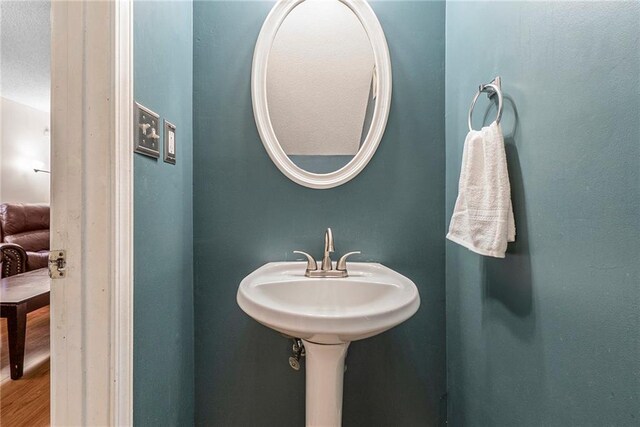 bathroom featuring wood finished floors
