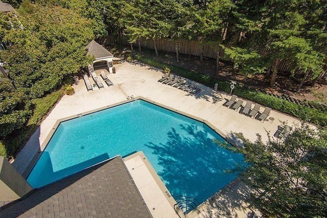 view of pool featuring a patio