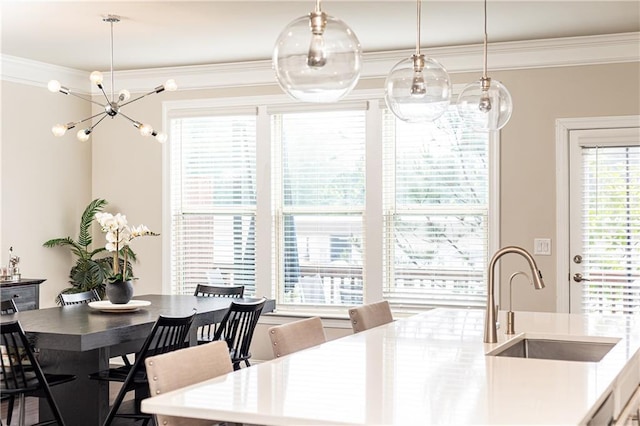 3133 Quinn Pl, Atlanta, GA 30341 - dining space with a chandelier and ornamental molding