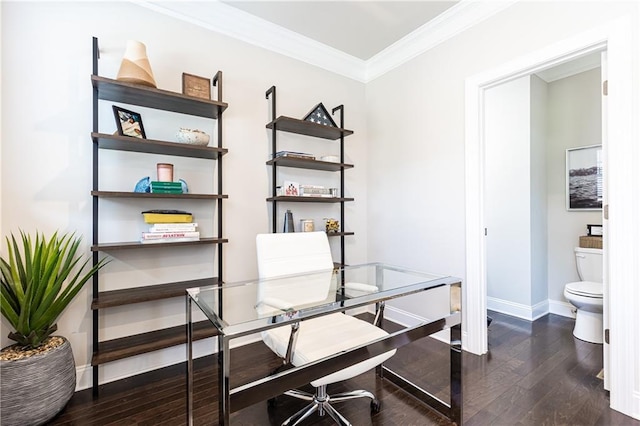 3133 Quinn Pl, Atlanta, GA 30341 - office with wood finished floors, baseboards, and ornamental molding