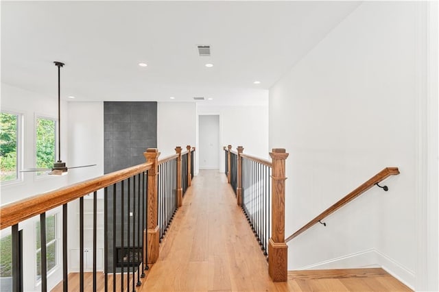 hallway featuring light wood-type flooring