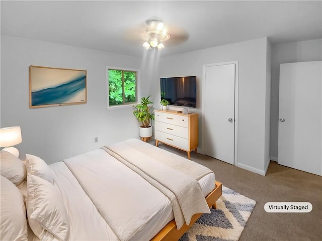 bedroom with carpet