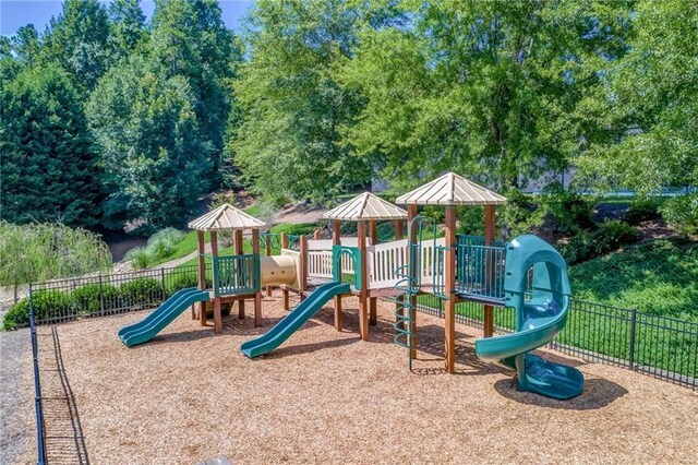 communal playground with fence