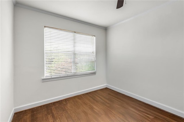 2240 Cheshire Bridge Rd NE Unit 206, Atlanta, GA 30324 - spare room featuring ornamental molding, wood finished floors, and a ceiling fan