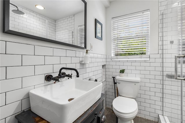 2240 Cheshire Bridge Rd NE Unit 206, Atlanta, GA 30324 - bathroom featuring tile walls and vanity