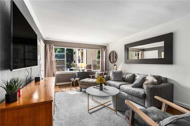 2240 Cheshire Bridge Rd NE Unit 206, Atlanta, GA 30324 - living area with ornamental molding and wood finished floors