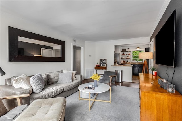2240 Cheshire Bridge Rd NE Unit 206, Atlanta, GA 30324 - living area featuring wood finished floors and ornamental molding