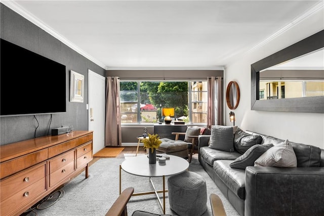 2240 Cheshire Bridge Rd NE Unit 206, Atlanta, GA 30324 - living room featuring ornamental molding and wood finished floors