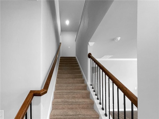 stairs with baseboards