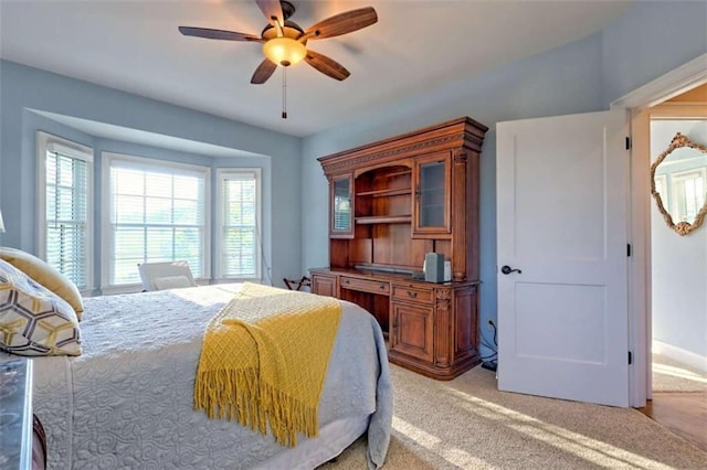 502 Cottage Crest Dr, Clarkesville, GA 30523 - bedroom with light colored carpet and ceiling fan