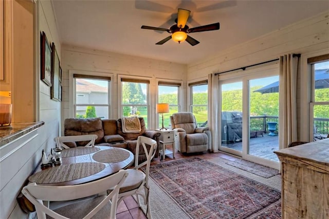 502 Cottage Crest Dr, Clarkesville, GA 30523 - sunroom with a ceiling fan