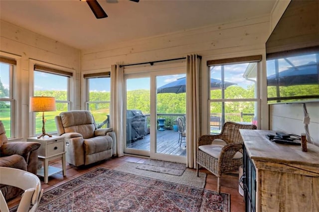 502 Cottage Crest Dr, Clarkesville, GA 30523 - sunroom featuring ceiling fan