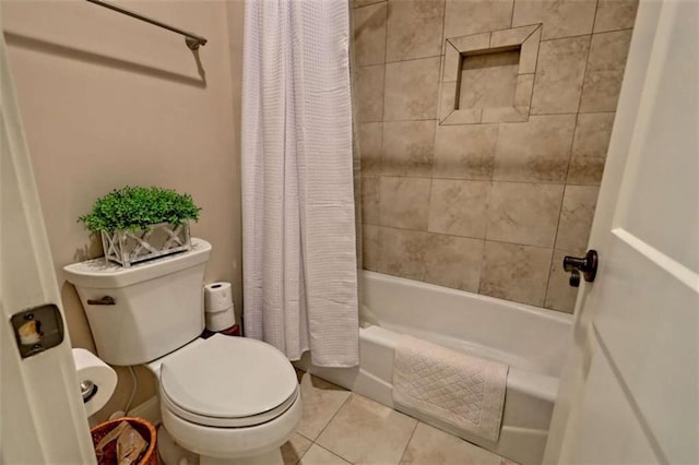 502 Cottage Crest Dr, Clarkesville, GA 30523 - bathroom featuring toilet, shower / tub combo with curtain, and tile patterned flooring