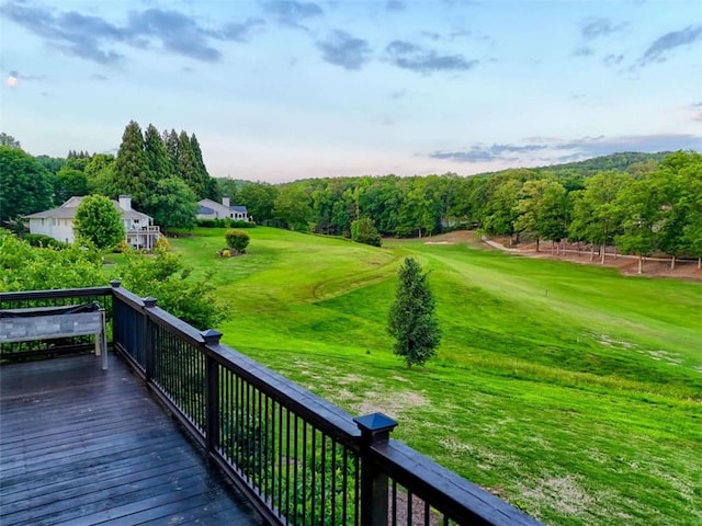 502 Cottage Crest Dr, Clarkesville, GA 30523 - deck featuring golf course view and a yard