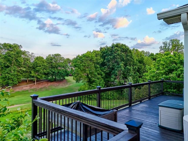 502 Cottage Crest Dr, Clarkesville, GA 30523 - wooden terrace with a lawn
