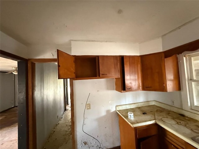 kitchen with ceiling fan