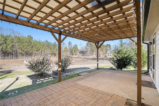 view of patio with a pergola