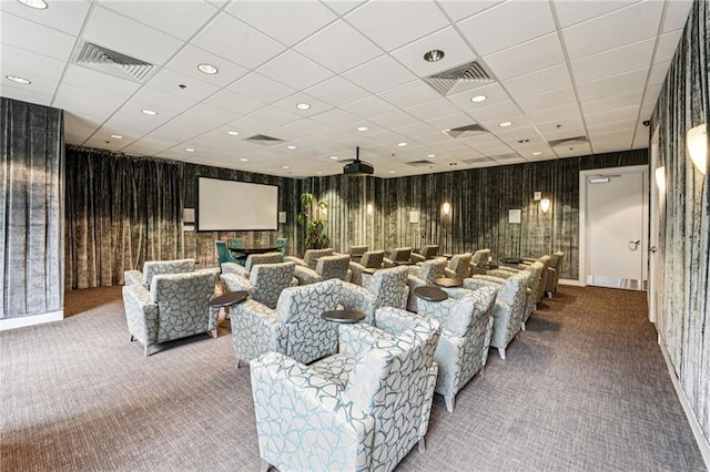 711 Cosmopolitan Dr NE Unit 802, Atlanta, GA 30324 - carpeted cinema room featuring a paneled ceiling