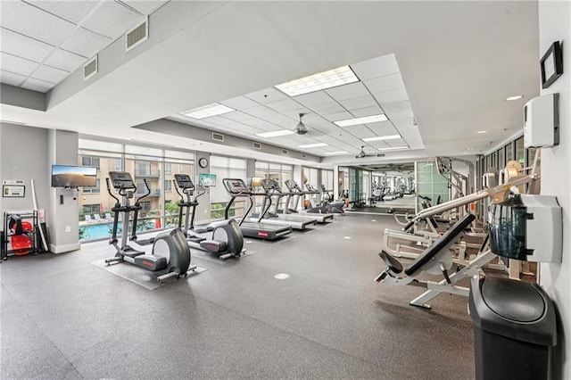 711 Cosmopolitan Dr NE Unit 802, Atlanta, GA 30324 - gym featuring a paneled ceiling