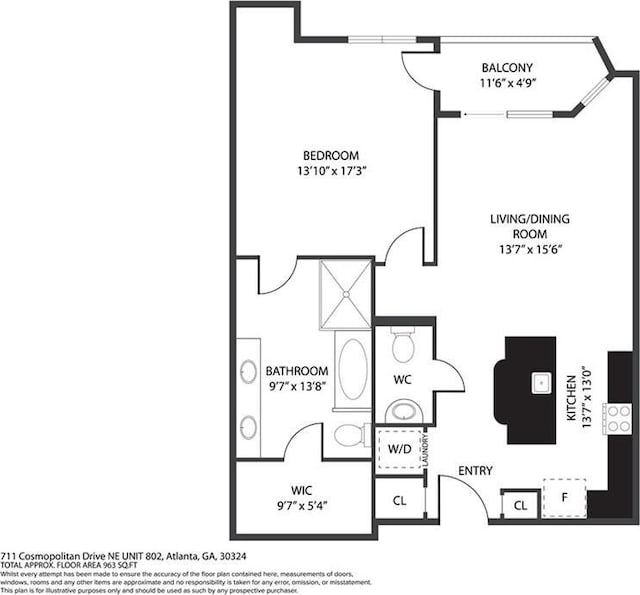 711 Cosmopolitan Dr NE Unit 802, Atlanta, GA 30324 - view of property floor plan
