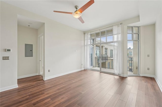 711 Cosmopolitan Dr NE Unit 802, Atlanta, GA 30324 - spare room featuring ceiling fan, wood finished floors, and electric panel