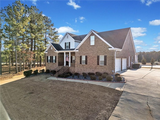 view of front of house with a garage