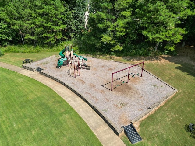 view of playground with a yard