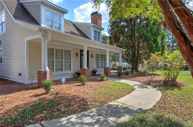 view of front of home featuring covered porch