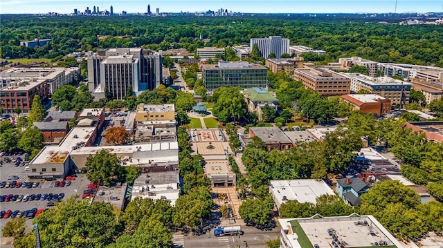 bird's eye view with a view of city