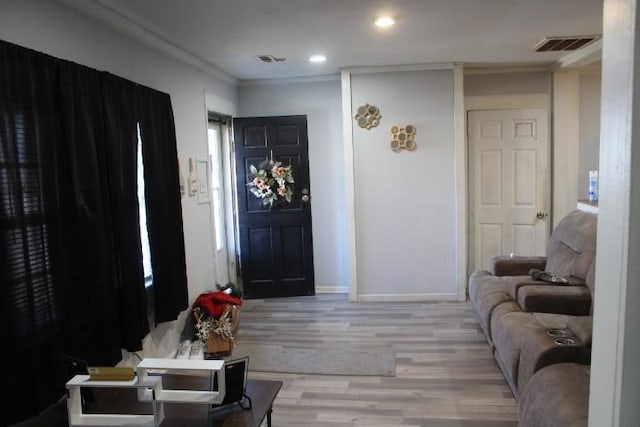 living room featuring light wood-type flooring