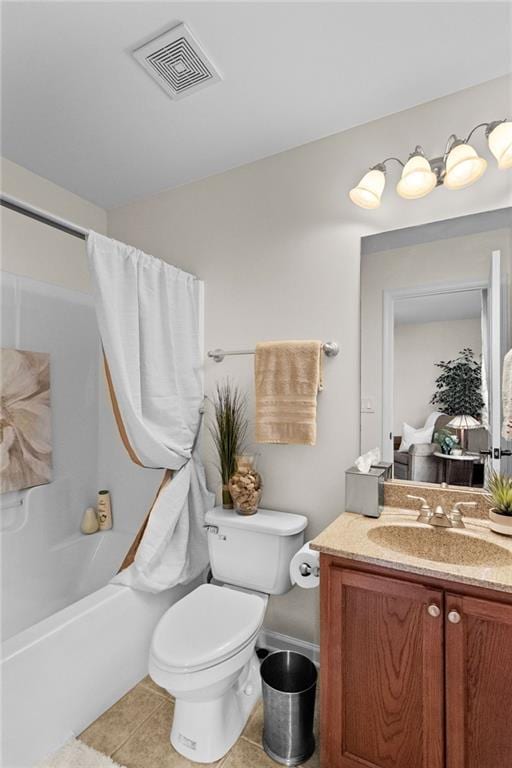 1771 Silvergrass Ln, Grayson, GA 30017 - full bathroom featuring vanity, tile patterned floors, and shower / bath combination with curtain