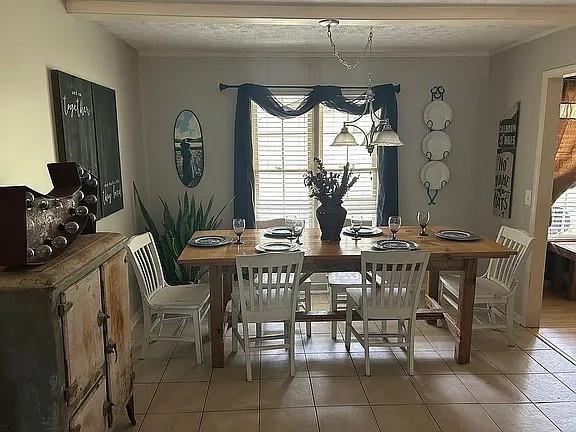 view of tiled dining space