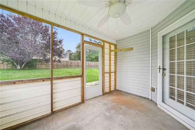 237 Raventree Ln, Griffin, GA 30224 - unfurnished sunroom with ceiling fan