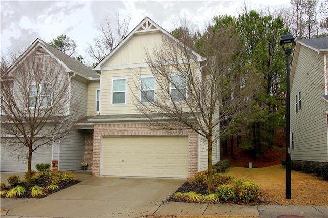 view of front of property featuring a garage