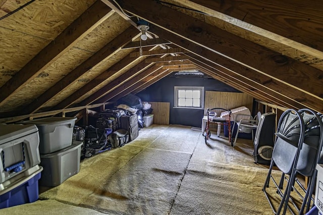 view of unfinished attic