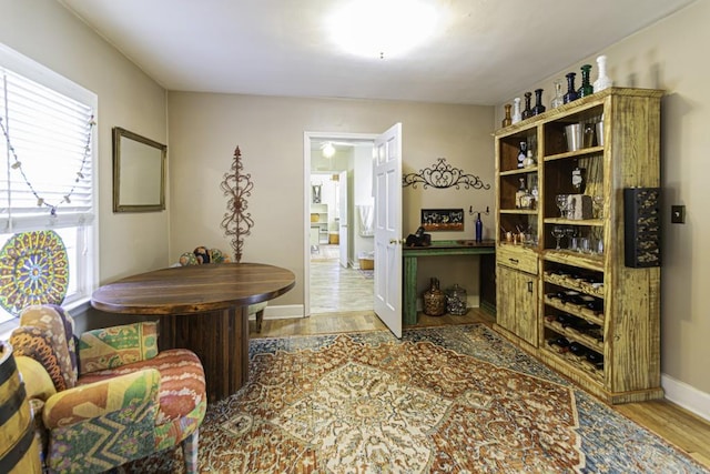 interior space featuring wood-type flooring