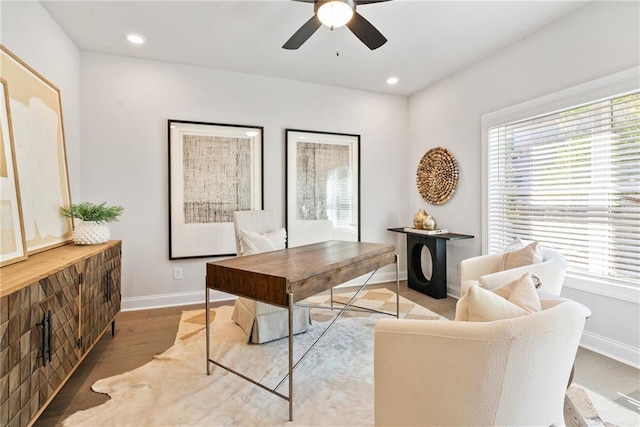 235 Briscoe Way Unit 7, Alpharetta, GA 30009 - office with baseboards, plenty of natural light, wood finished floors, and a ceiling fan