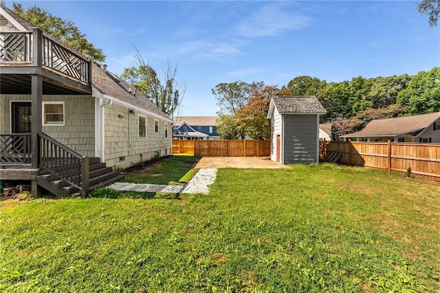 1471 Hardin Dr, College Park, GA 30337 - fenced backyard with a shed and a patio area