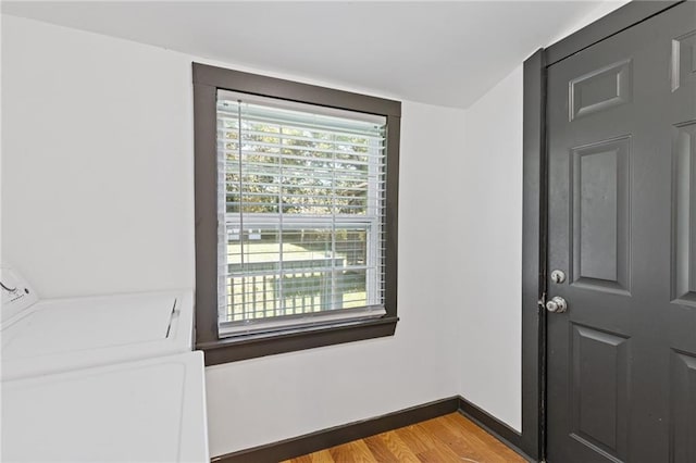 interior space with light hardwood / wood-style floors