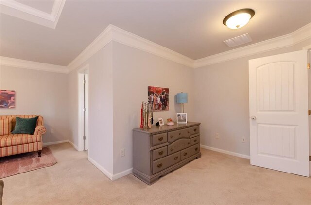 6828 New Fern Ln, Flowery Branch, GA 30542 - sitting room featuring light colored carpet and crown molding