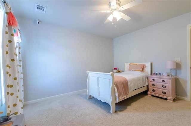 6828 New Fern Ln, Flowery Branch, GA 30542 - bedroom with light colored carpet and ceiling fan