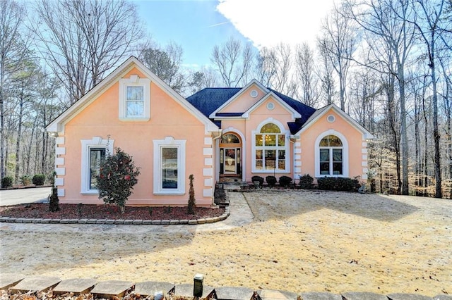 view of front of home with stucco siding