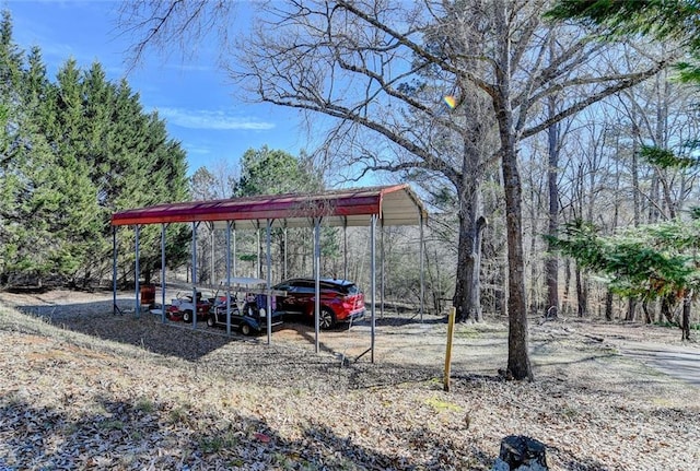 exterior space featuring a detached carport