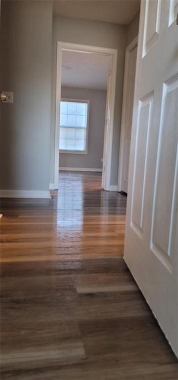 interior space with dark hardwood / wood-style floors