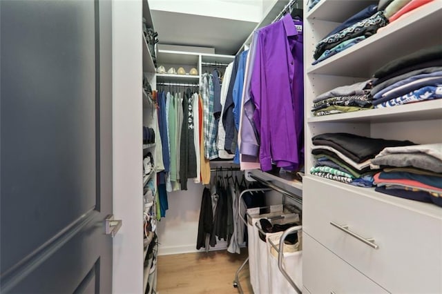 spacious closet with wood finished floors