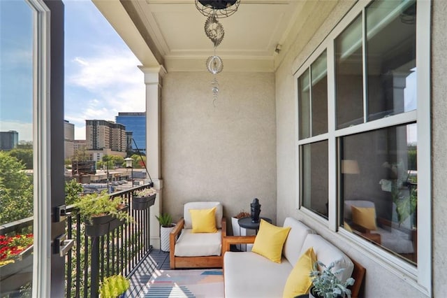 balcony featuring a view of city