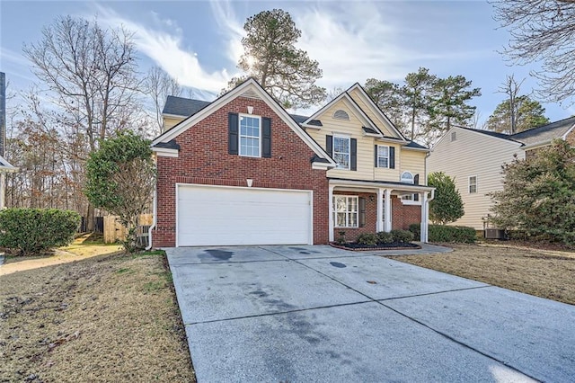 view of front of property with a garage