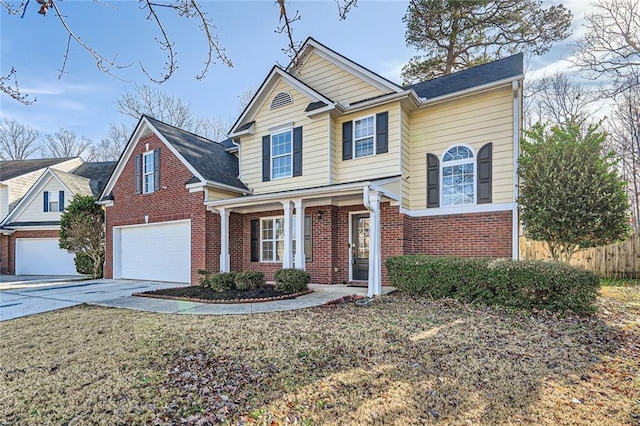 view of front of property featuring a garage