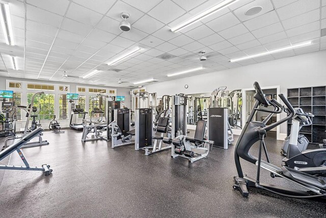 7731 Sleepy Lagoon Way, Flowery Branch, GA 30542 - workout area featuring a drop ceiling